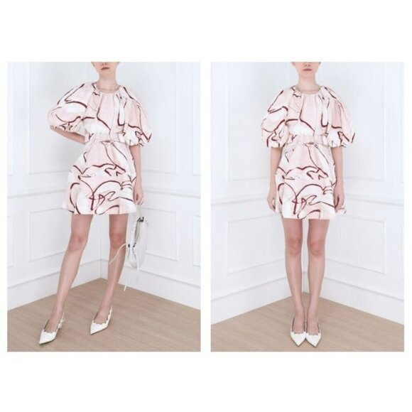 AJE Psychedelia Cut Out Mini Dress in Whimsical Dove 2 New Womens Cut out Party - Picture 13 of 16